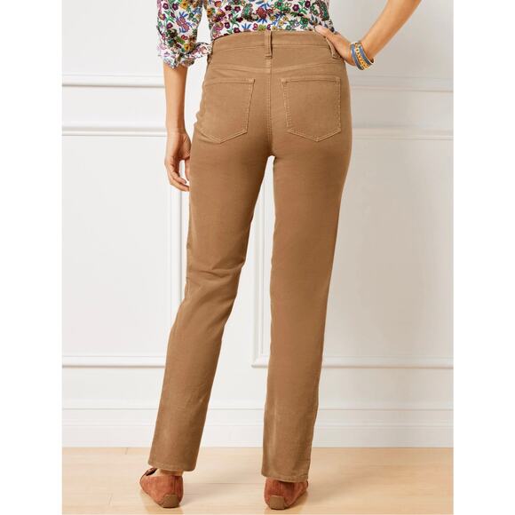 Talbots Women's High Waisted Straight leg Tan Corduroy Fall Pants Size 16 - Picture 3 of 8